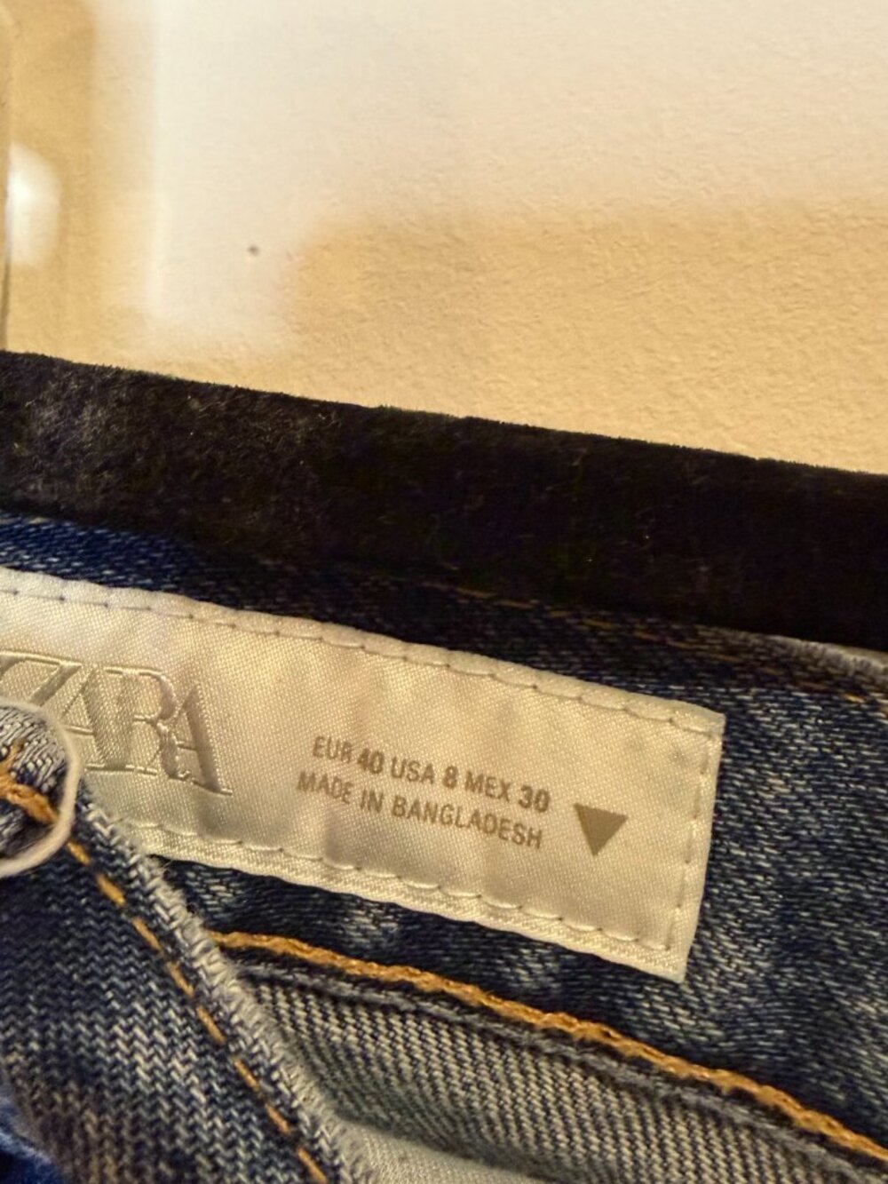 ZARA Women’s Crossover Waist Wide Leg Jeans Blue Size US 8 / EUR 40 - Picture 4 of 6